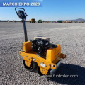 Hand push double drum vibrator road roller compactor